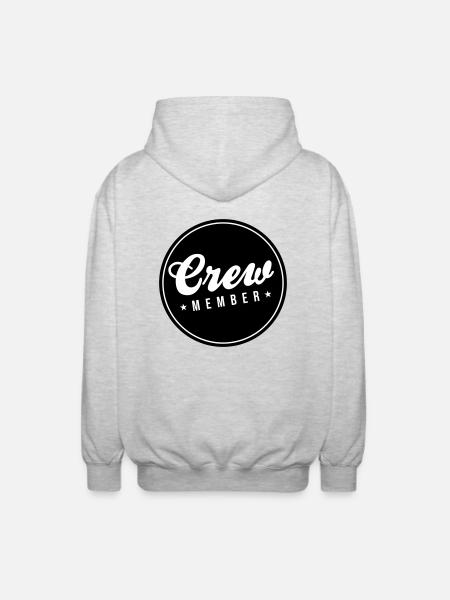 Crew Mitglied - Unisex Kapuzenjacke - Hellgrau meliert