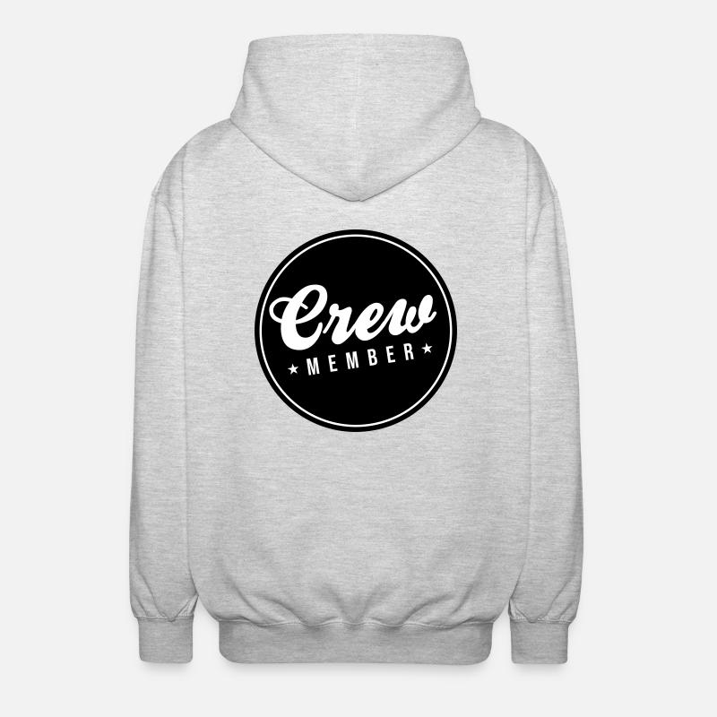 Crew Mitglied - Unisex Kapuzenjacke - Hellgrau meliert