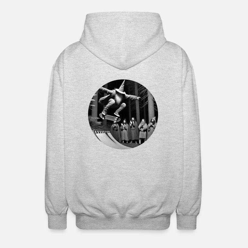 crazy wizard skateboard - Unisex Kapuzenjacke - Hellgrau meliert