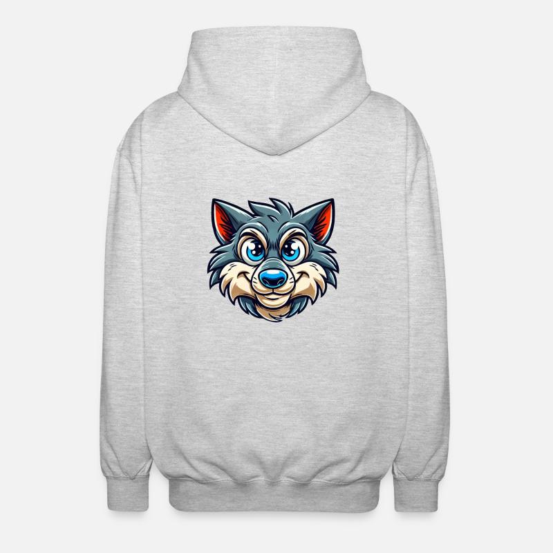 Wolf Comic - Unisex Hooded Jacket - light heather grey