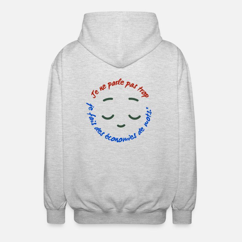Je ne parle pas trop - Veste à capuche unisexe - gris clair chiné