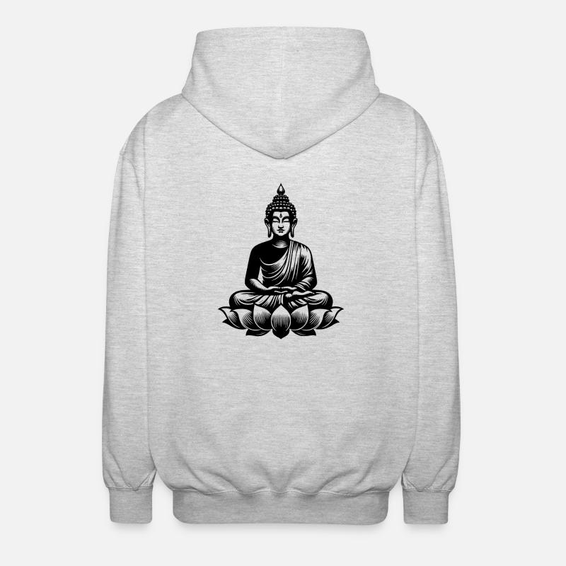 Repos Bouddha Concentration Yoga Méditation - Veste à capuche unisexe - gris clair chiné
