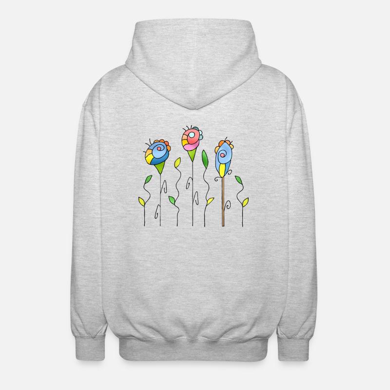 Fleur - Veste à capuche unisexe - gris clair chiné