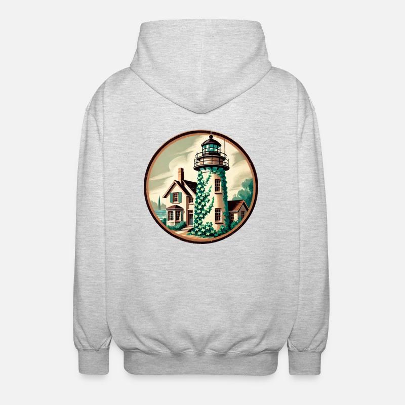 Efeu Leuchtturm - Unisex Kapuzenjacke - Hellgrau meliert