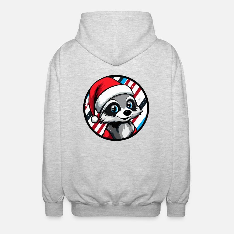 Noël raton laveur Noël - Veste à capuche unisexe - gris clair chiné