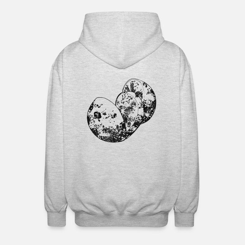 Der Mond ist eine Frucht - Unisex Kapuzenjacke - Hellgrau meliert