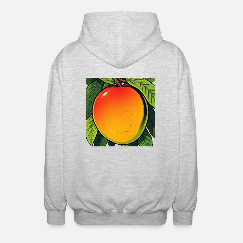 Mango on a Tree - Unisex Hooded Jacket - light heather grey
