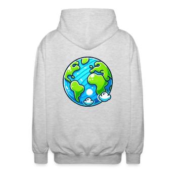 erde planet - Unisex Kapuzenjacke - Hellgrau meliert - Hinten - AI Model Male 185 light (185cm)