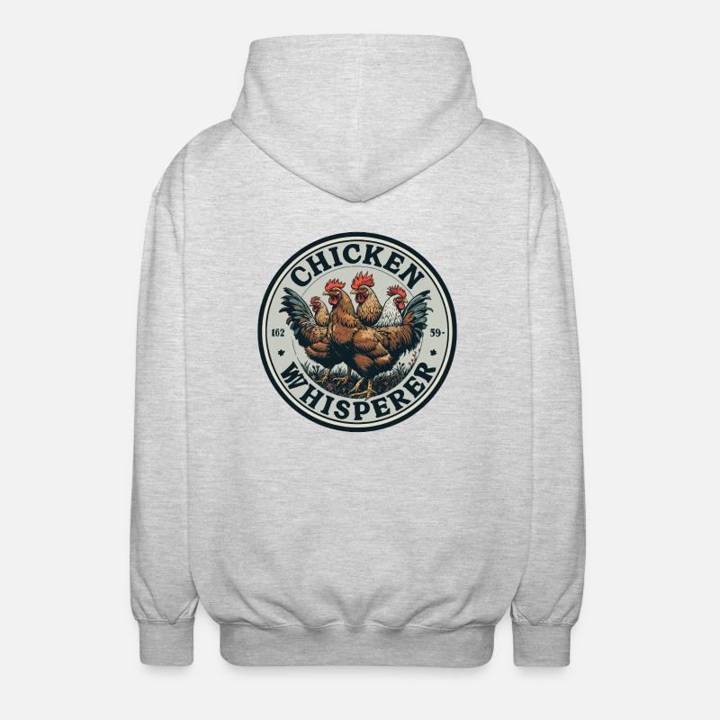 Hühnerflüsterer - chicken whisperer 090434 - Unisex Kapuzenjacke - Hellgrau meliert