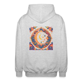 Ramadan Gift Eid Mubarak Islam Allah Muslim - Unisex Hooded Jacket - light heather grey - Back - AI Model Male 185 light (185cm)