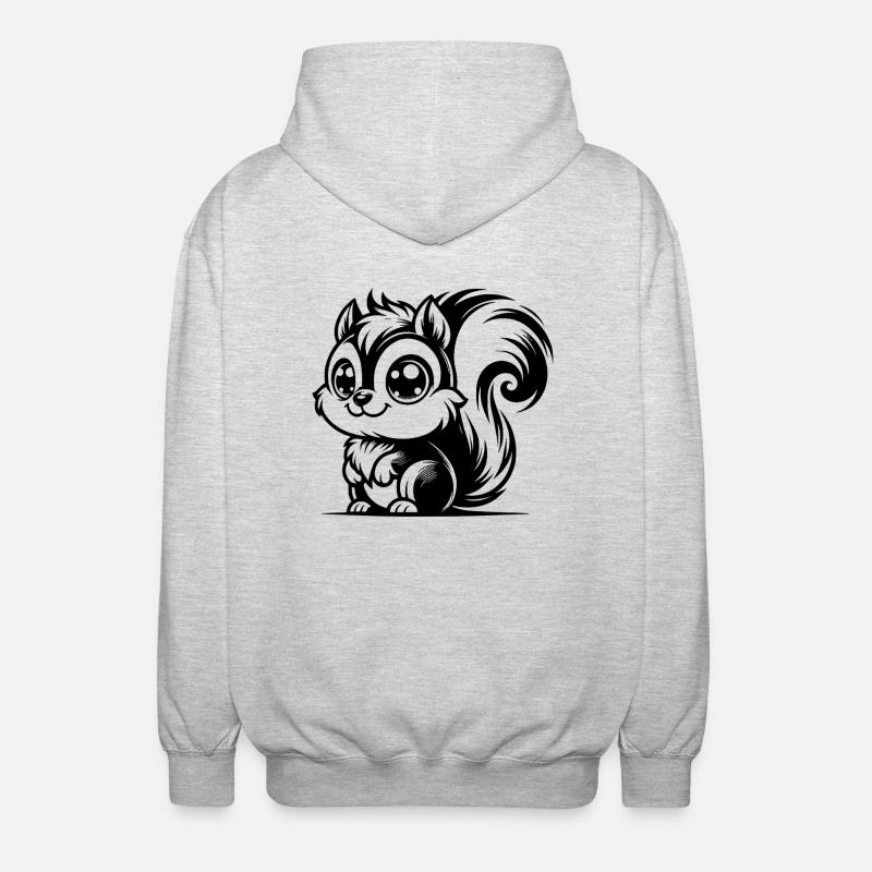 Dessin d’écureuil mignon pour enfants - Veste à capuche unisexe - gris clair chiné