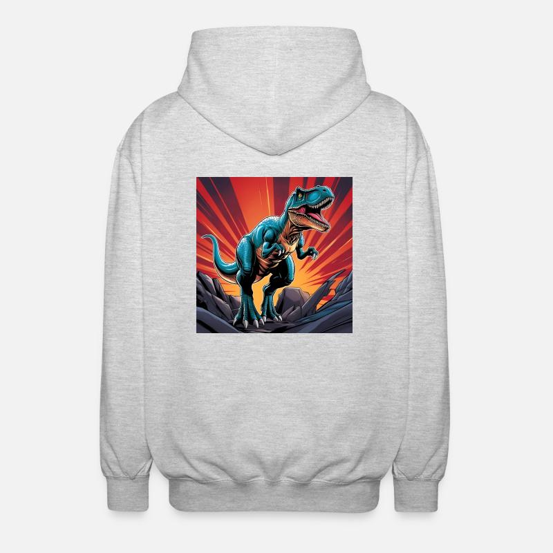Dinosaurier - Unisex Kapuzenjacke - Hellgrau meliert