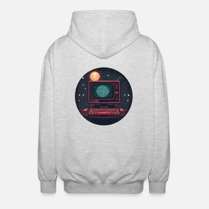 Galaxy Computer - Unisex Kapuzenjacke - Hellgrau meliert