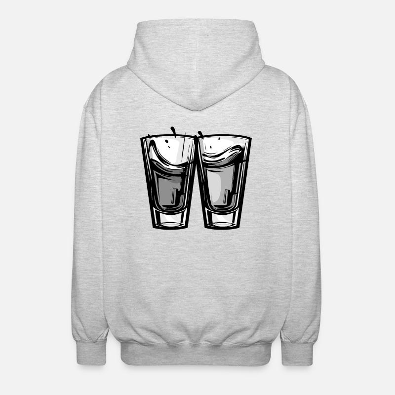 Toast en verre de tequila - Veste à capuche unisexe - gris clair chiné