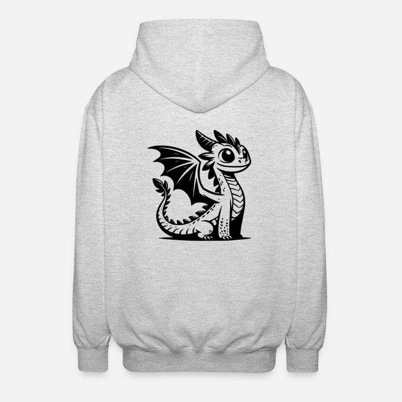 Imaginative dragon with magical charisma - Unisex Hooded Jacket - light heather grey
