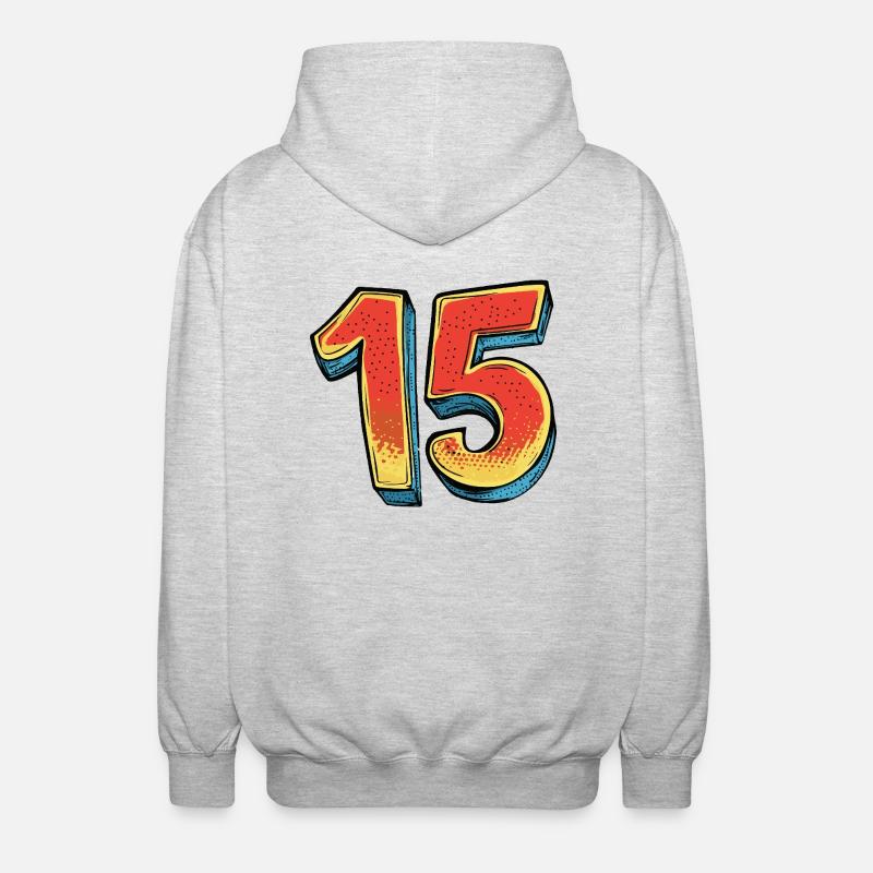 15 Symbole numérique - Veste à capuche unisexe - gris clair chiné