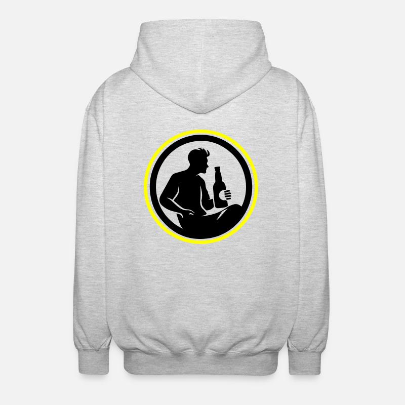 Bouteille de bière buvant Silhouette - Veste à capuche unisexe - gris clair chiné