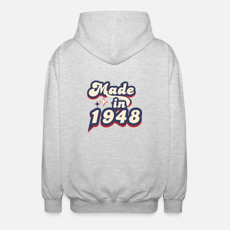 Made in 1948 retro - Veste à capuche unisexe - gris clair chiné