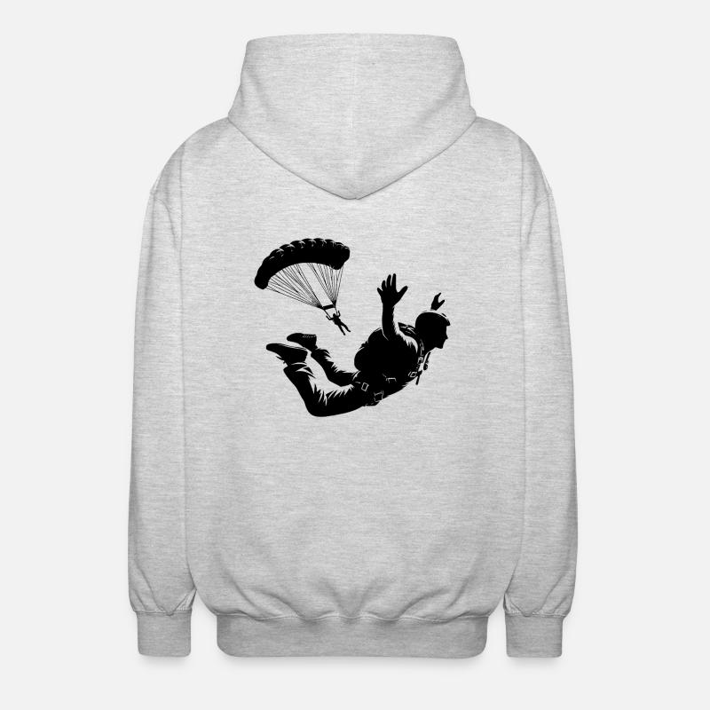 Freefall training hobby skydiver - Unisex Hooded Jacket - light heather grey