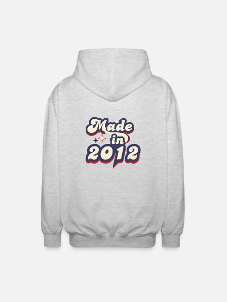 Made in 2012 retro - Unisex Hooded Jacket - light heather grey