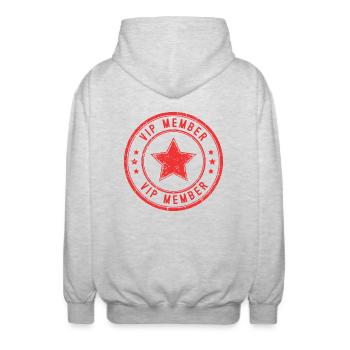 Vip Mitglied - Unisex Kapuzenjacke - Hellgrau meliert - Hinten - AI Model Male 185 light (185cm)