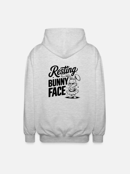 Resting Bunny Face - Unisex Hooded Jacket - light heather grey