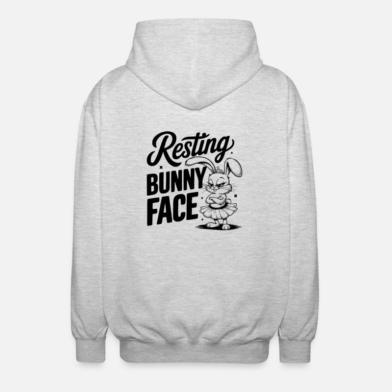 Resting Bunny Face - Unisex Hooded Jacket - light heather grey