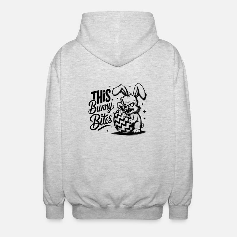 This Bunny Bites - Unisex Kapuzenjacke - Hellgrau meliert