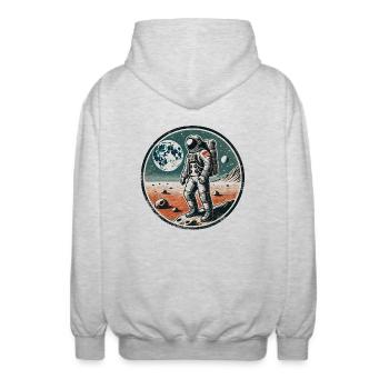 Astronaut - Unisex Kapuzenjacke - Hellgrau meliert - Hinten - AI Model Male 185 light (185cm)