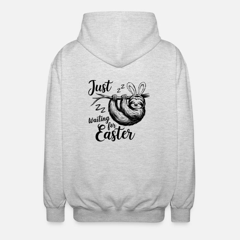 Just Waiting For Easter - Unisex Hooded Jacket - light heather grey