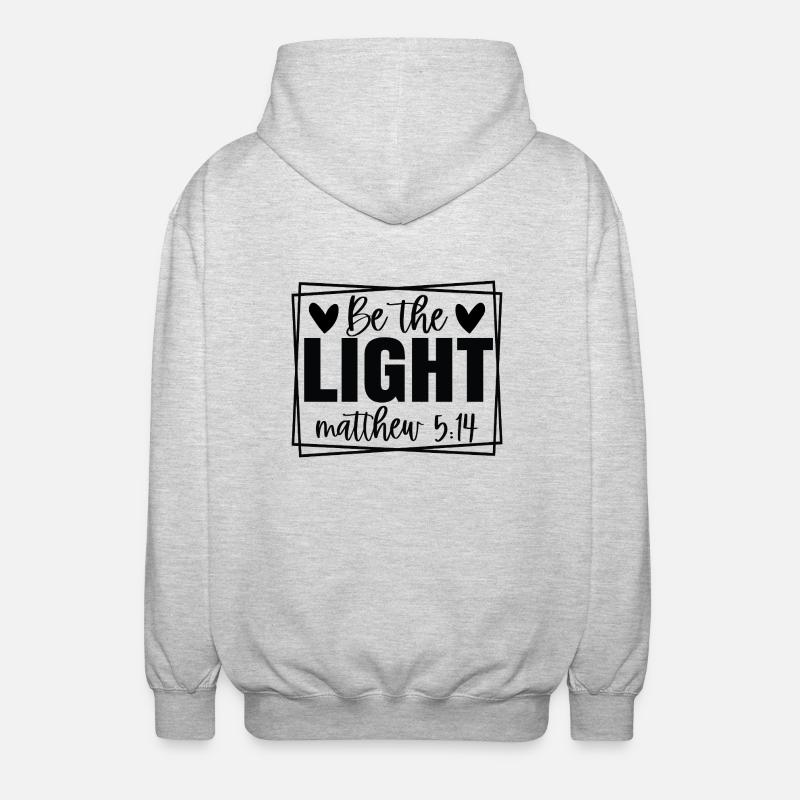Sei das Licht - Unisex Kapuzenjacke - Hellgrau meliert
