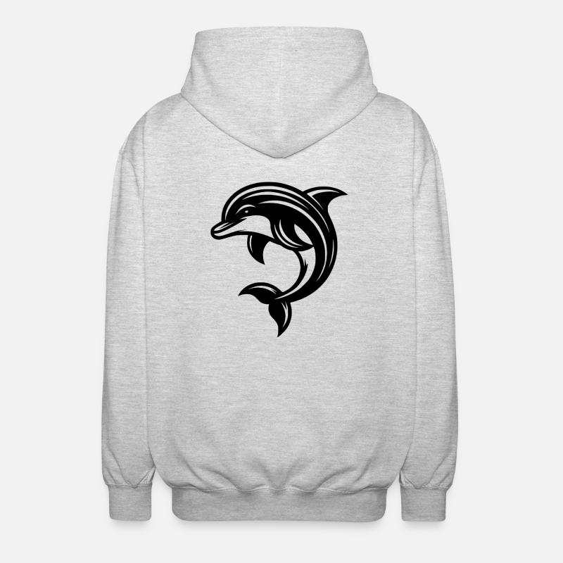 simpatico tatuaggio delfino - Felpa unisex con cappuccio - grigio chiaro melange