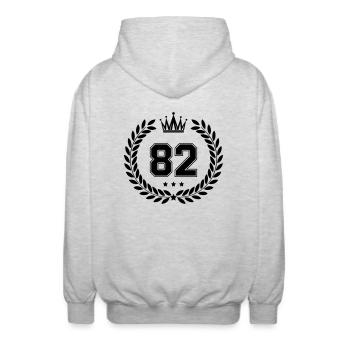 wappen 82 - Unisex Kapuzenjacke - Hellgrau meliert - Hinten - AI Model Male 185 light (185cm)