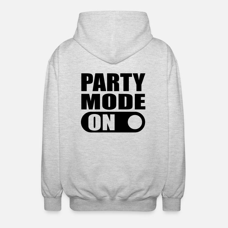 party mode on - Unisex Kapuzenjacke - Hellgrau meliert