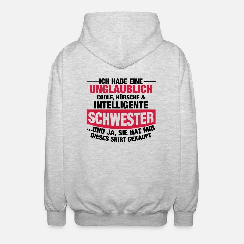 Tolle Schwester - Unisex Kapuzenjacke - Hellgrau meliert