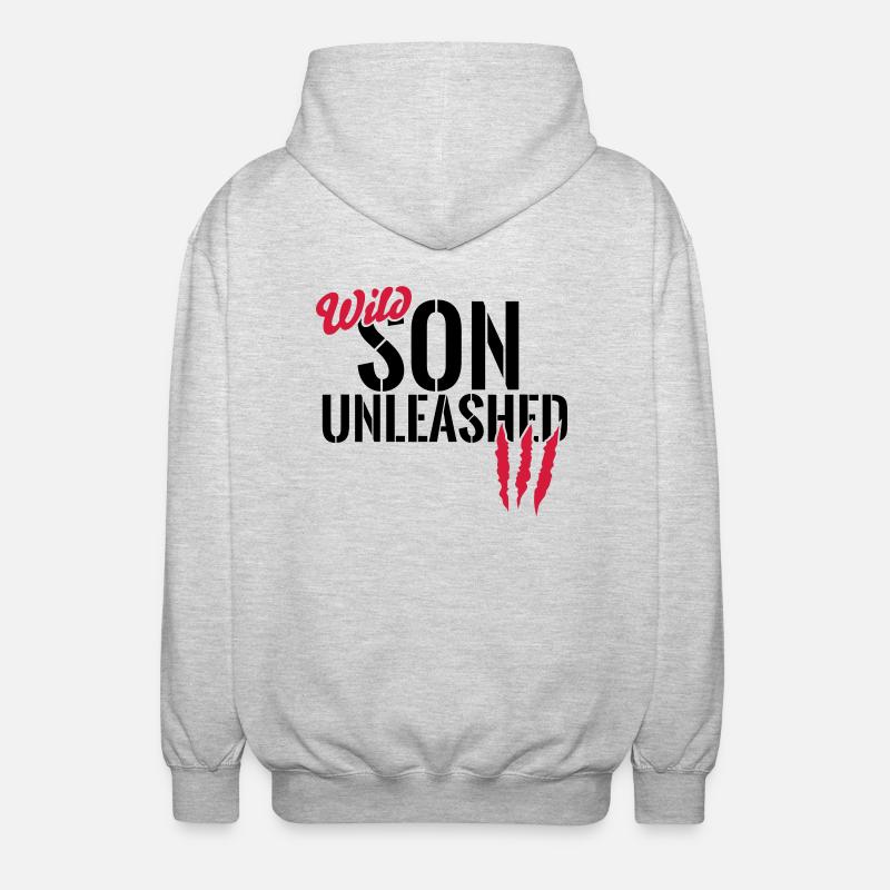 Wild son unleashed - Unisex Hooded Jacket - light heather grey