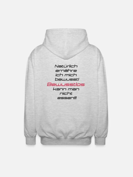 Bewusste Ernährung - Unisex Kapuzenjacke - Hellgrau meliert