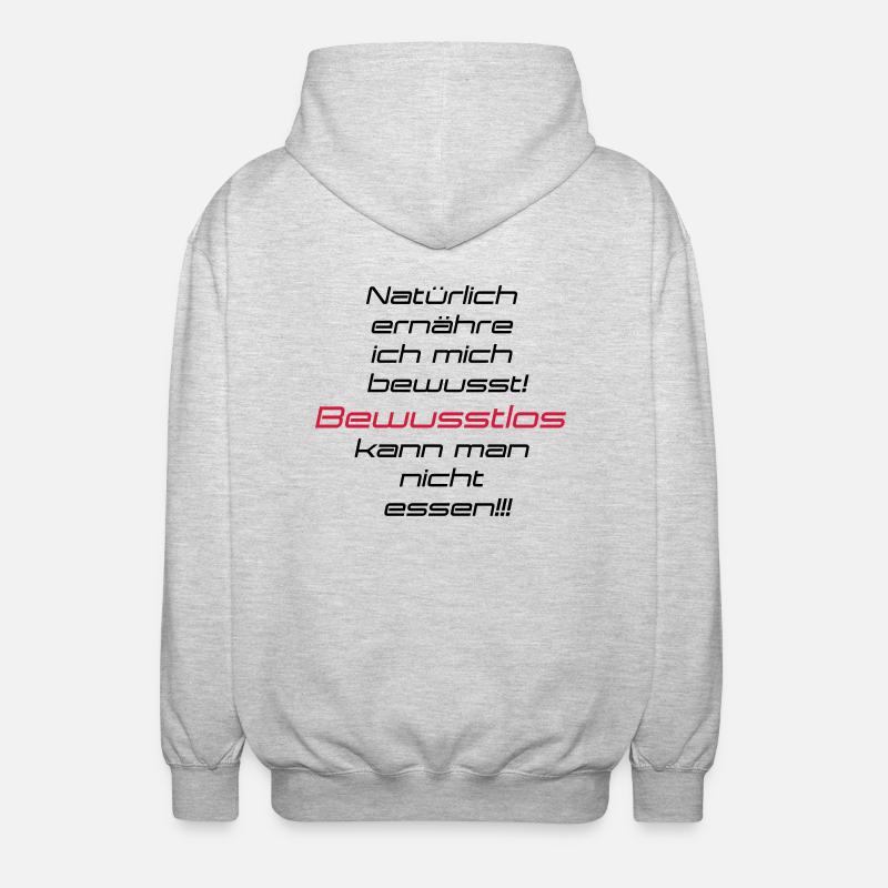 Bewusste Ernährung - Unisex Kapuzenjacke - Hellgrau meliert