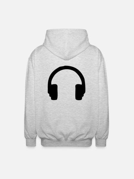 écouteurs / casque - Veste à capuche unisexe - gris clair chiné