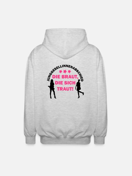 The bride dares! - Unisex Hooded Jacket - light heather grey