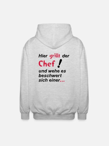 Here grilling the chef - Unisex Hooded Jacket - light heather grey
