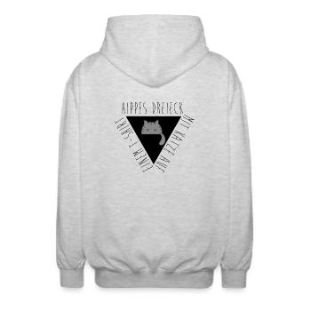 Hip triangle avec le chat - Veste à capuche unisexe - gris clair chiné - Dos - AI Model Male 185 light (185cm)