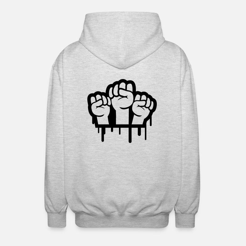 Revolution Graffiti - Veste à capuche unisexe - gris clair chiné