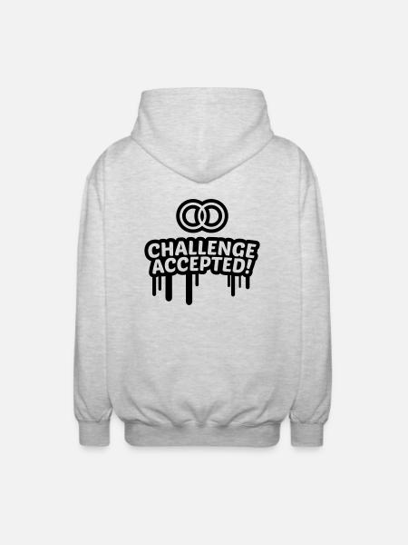 Wedding challenge accepted 1 c - Unisex Hooded Jacket - light heather grey