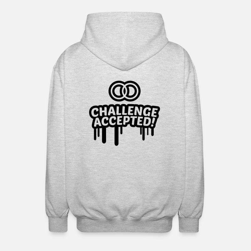 Wedding challenge accepted 1 c - Unisex Hooded Jacket - light heather grey