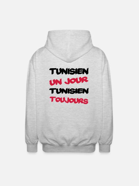 TUNISIEN un jour... - Unisex Hooded Jacket - light heather grey