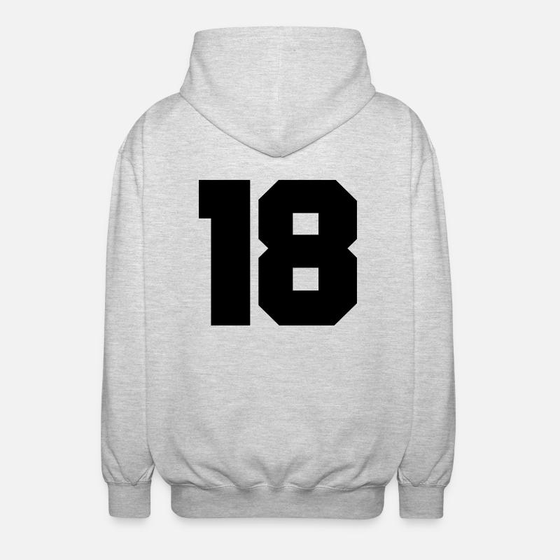 18 - Unisex Kapuzenjacke - Hellgrau meliert