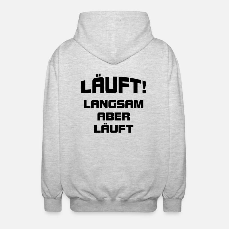Läuft langsam - Unisex Kapuzenjacke - Hellgrau meliert