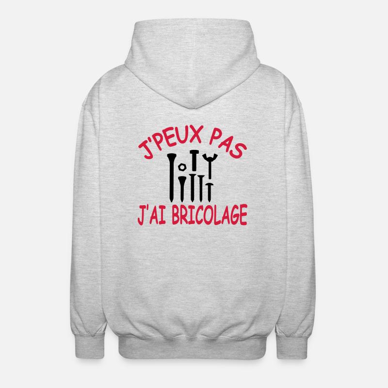 J'peux pas j'ai bricolage - Veste à capuche unisexe - gris clair chiné