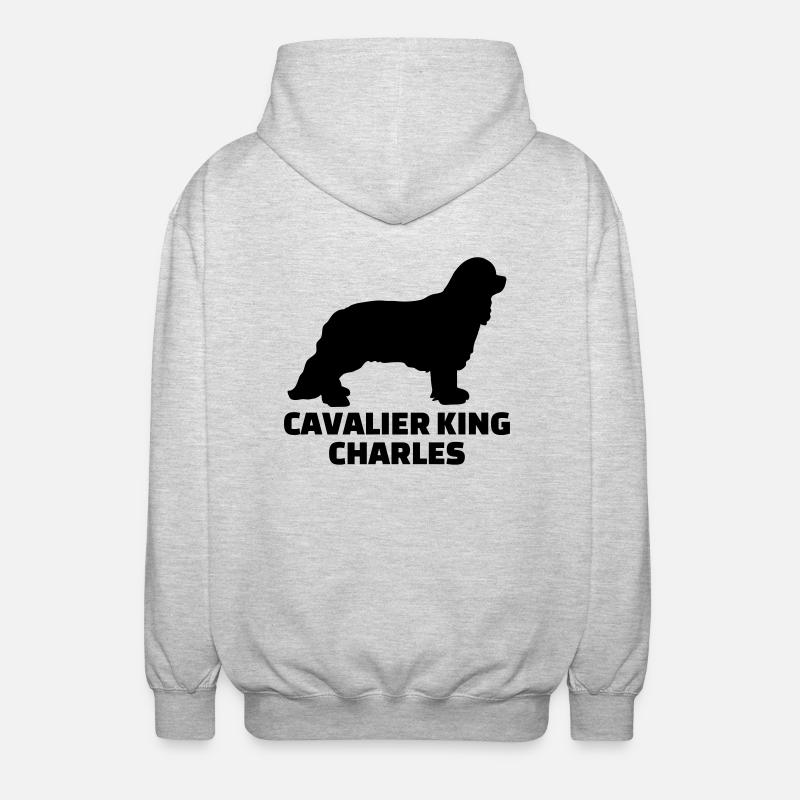 Cavalier King Charles - Veste à capuche unisexe - gris clair chiné